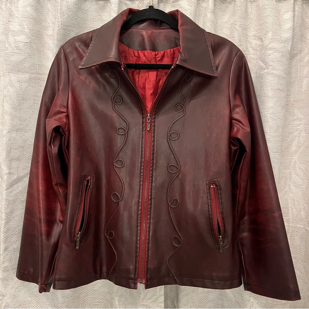 Vintage Red Leather Jacket Womens Small